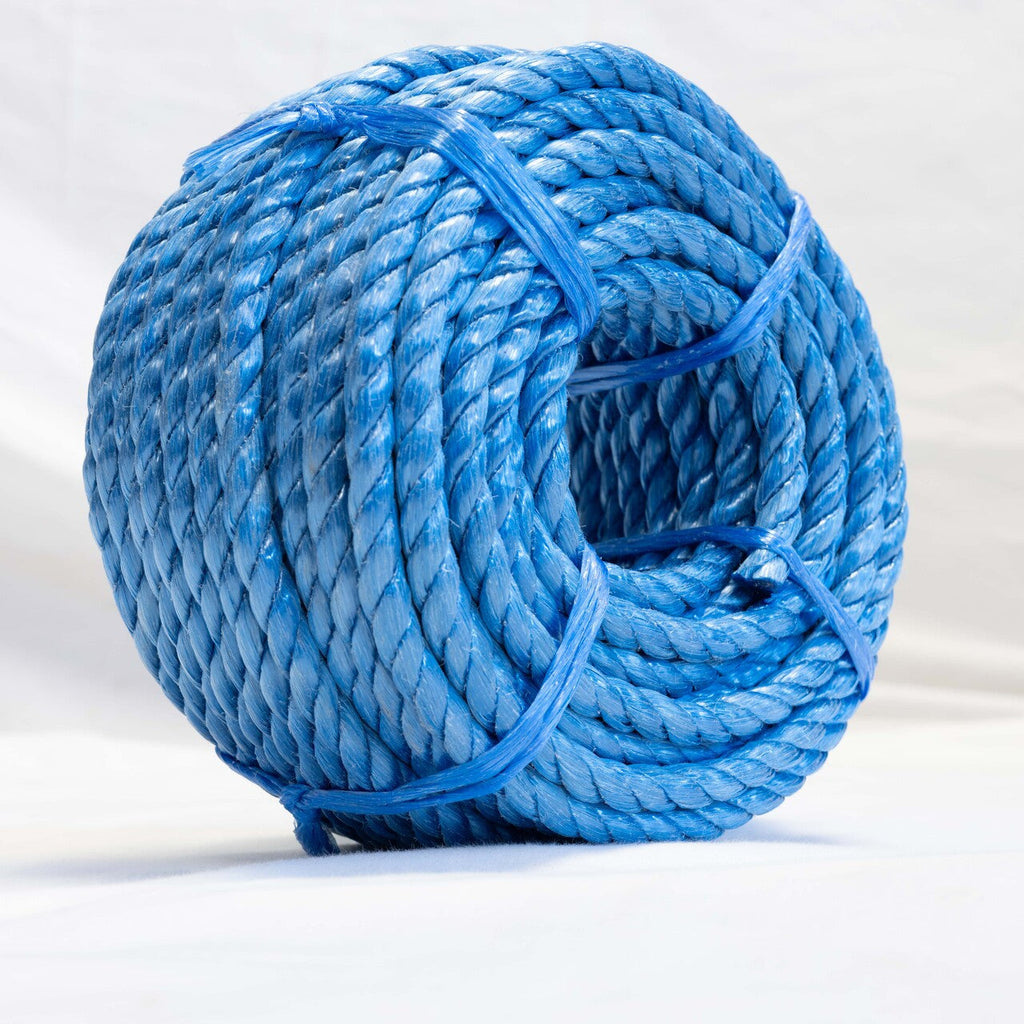 30m Blue Poly Rope Coil – Heavy Duty Utility Rope for Outdoor, DIY, Camping and Commercial Use
