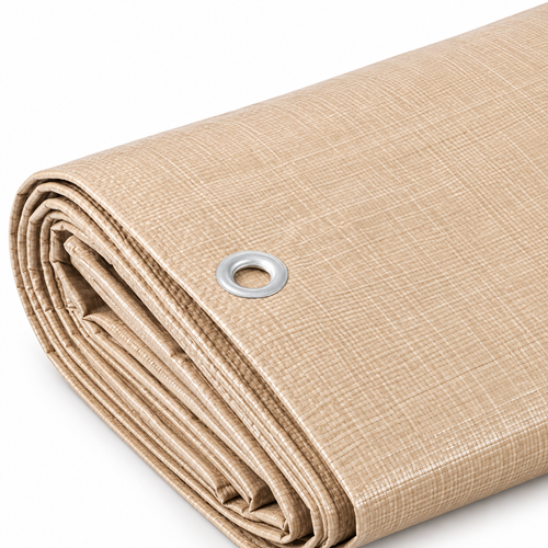 12 Mil Tan Poly Tarp for Heavy Outdoor Coverage