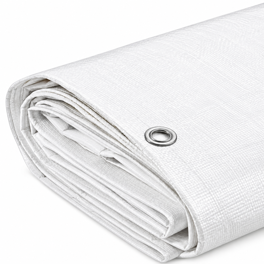 12 Mil White Extra Heavy Duty Poly Tarp for Reliable Outdoor Covering