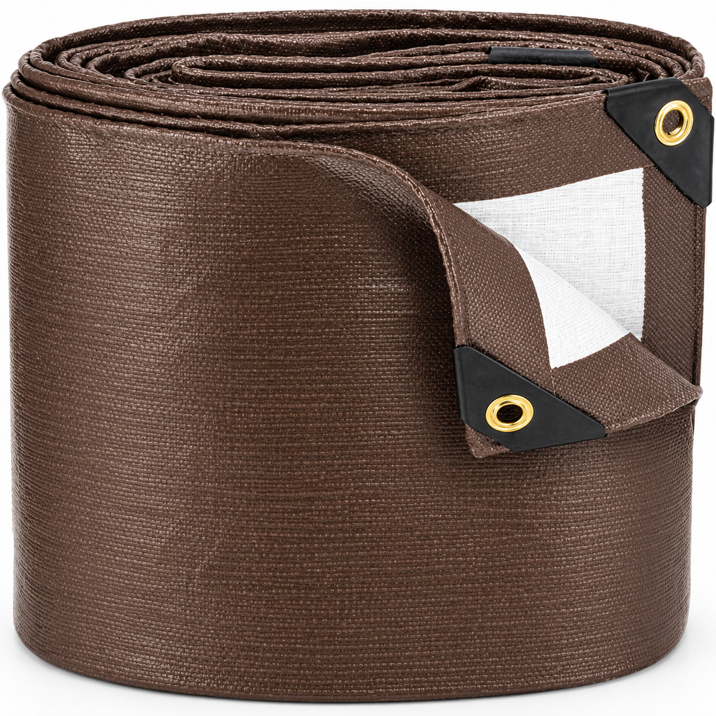 20 Mil Brown and White Ultra Heavy Duty Poly Tarp for Demanding Outdoor Use