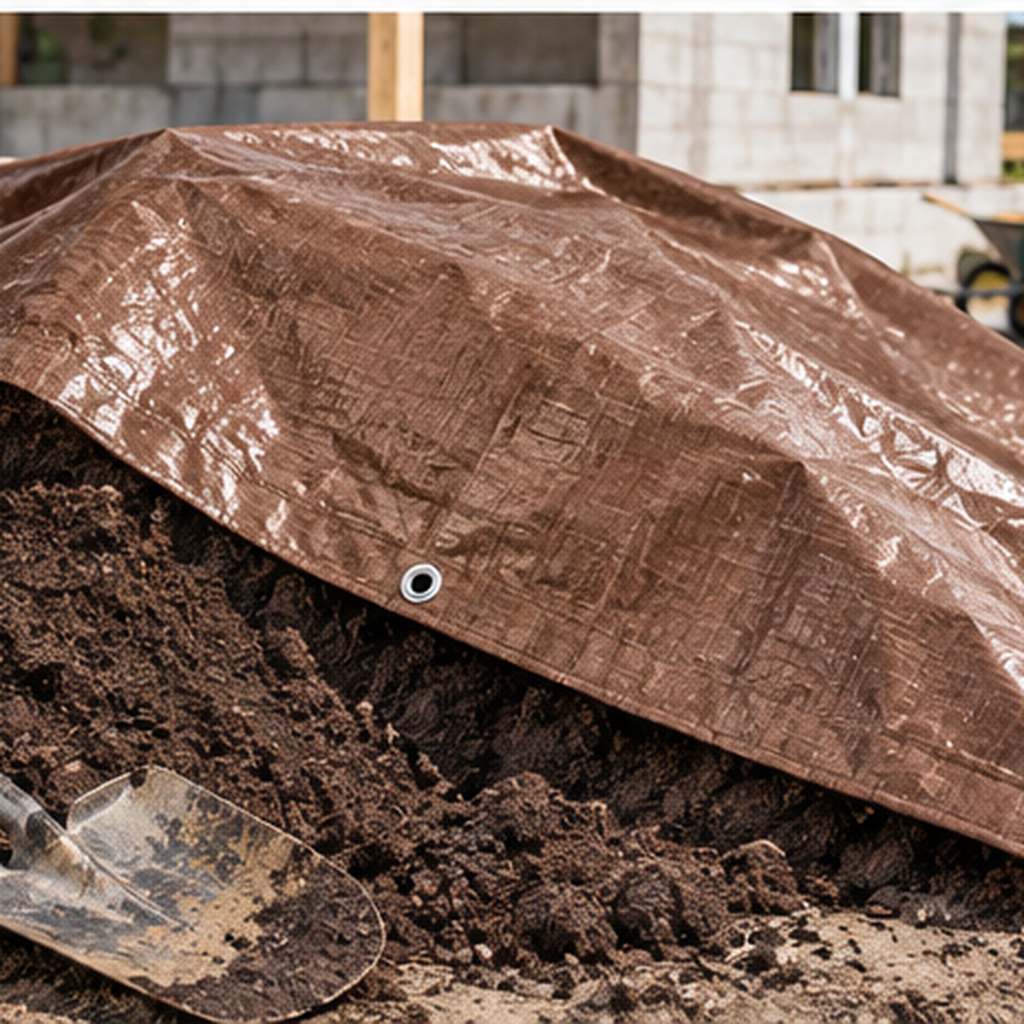 5 Mil Brown Poly Tarp for General Outdoor Covering