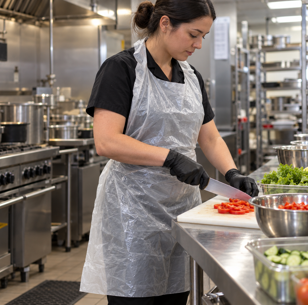 Disposable Poly Aprons - Pack of 100