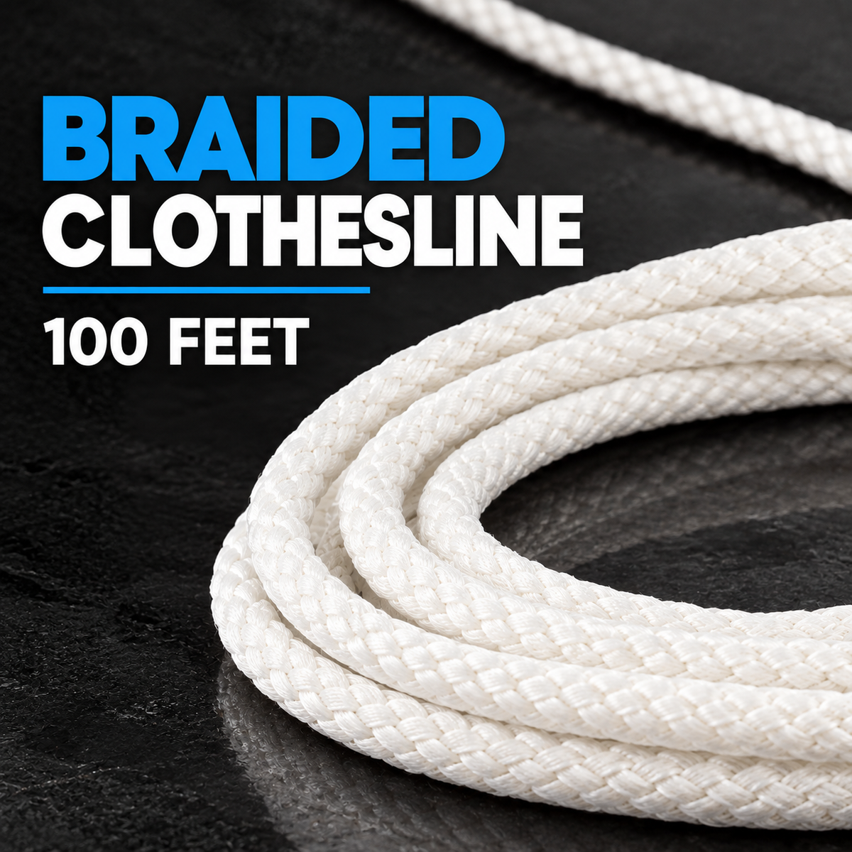 Diamond Braided Poly Rope for Clotheslines, Rigging and Utility Use