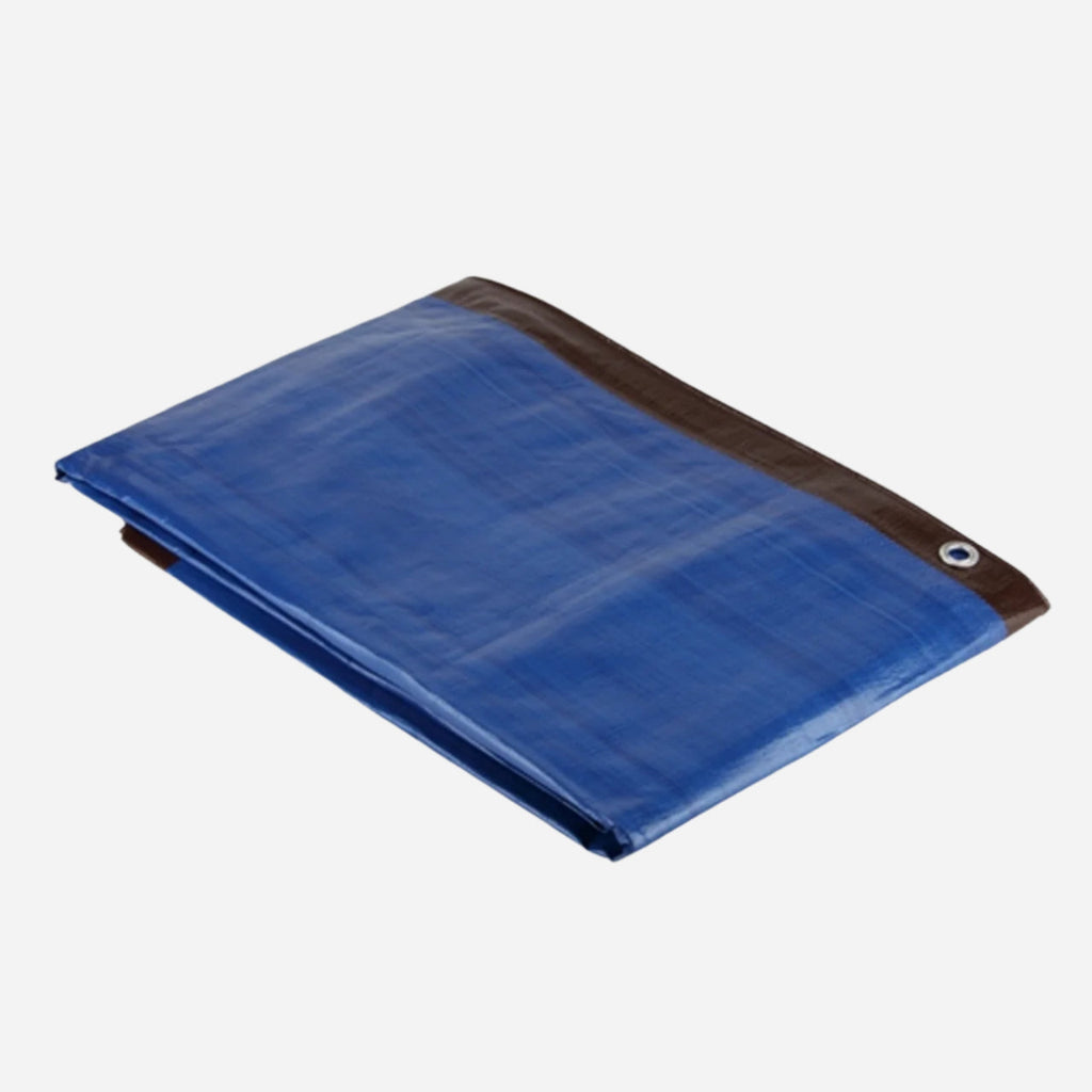 185gsm Brown & Blue Polyethylene Tarpaulin – Waterproof Heavy Duty Cover for Roofing, Camping & Outdoor Use