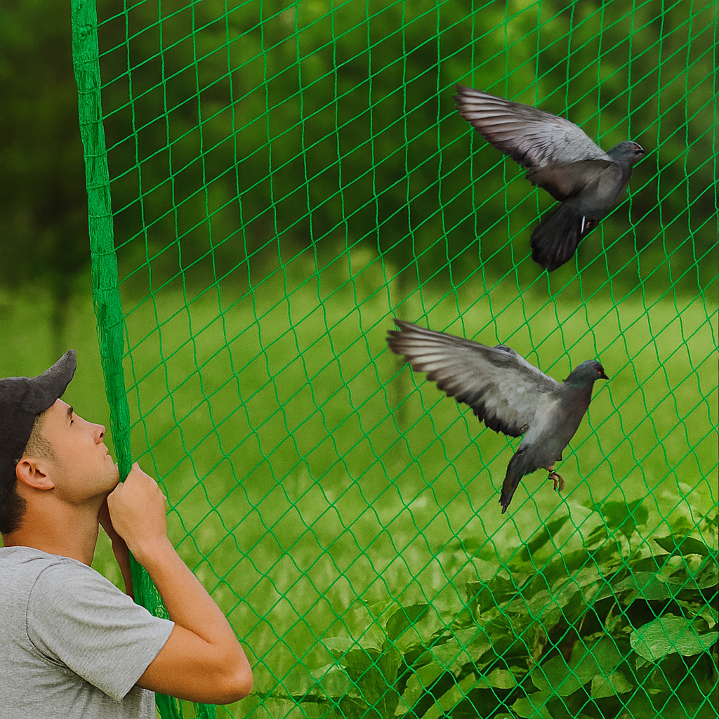 Durable Anti-Bird Netting for Gardens – Green & Black - UV Resistant Mesh for Fruit Trees, Vegetables & Ponds
