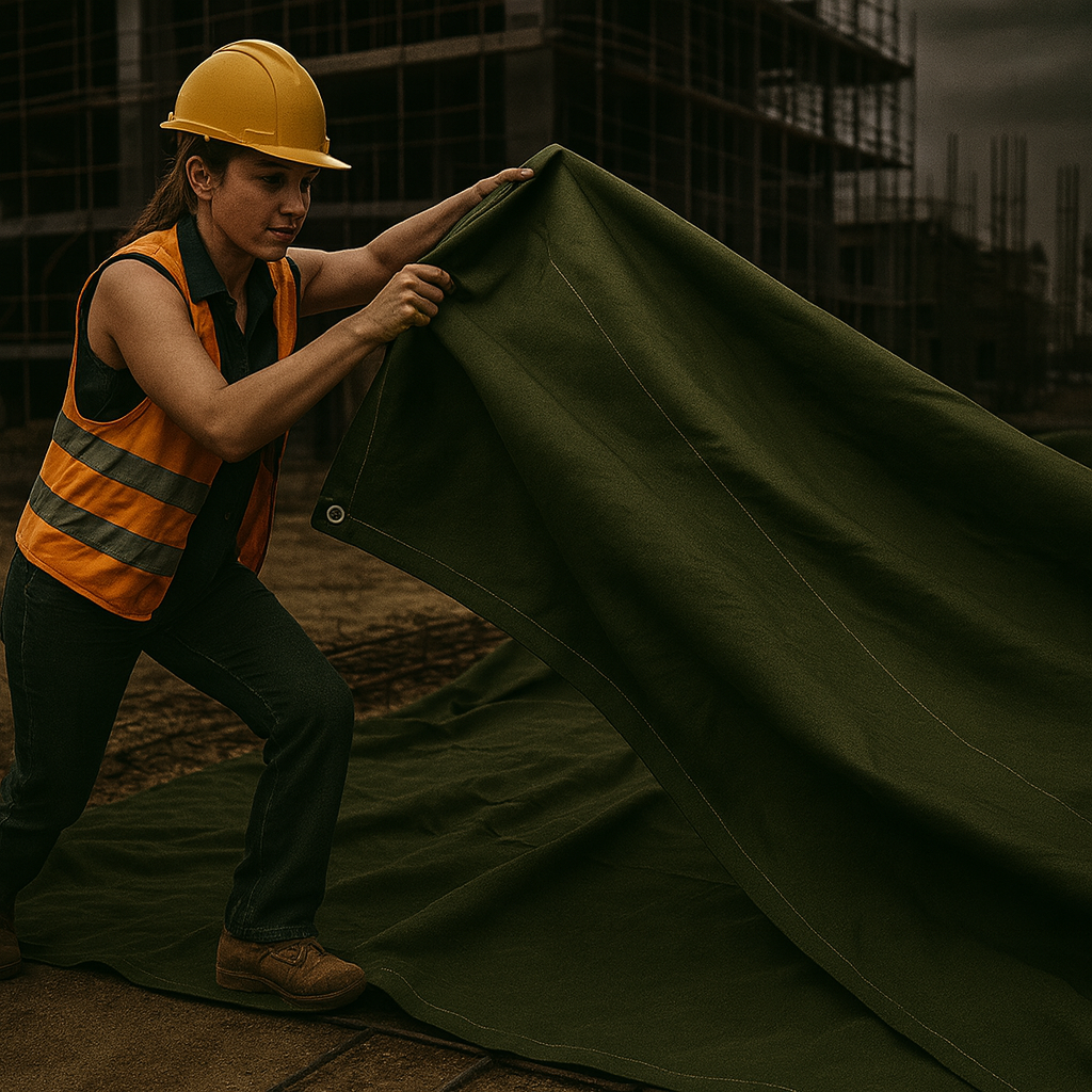 Military Green Heavy Duty Canvas Tarpaulin 21oz – Breathable, Water-Resistant Cover