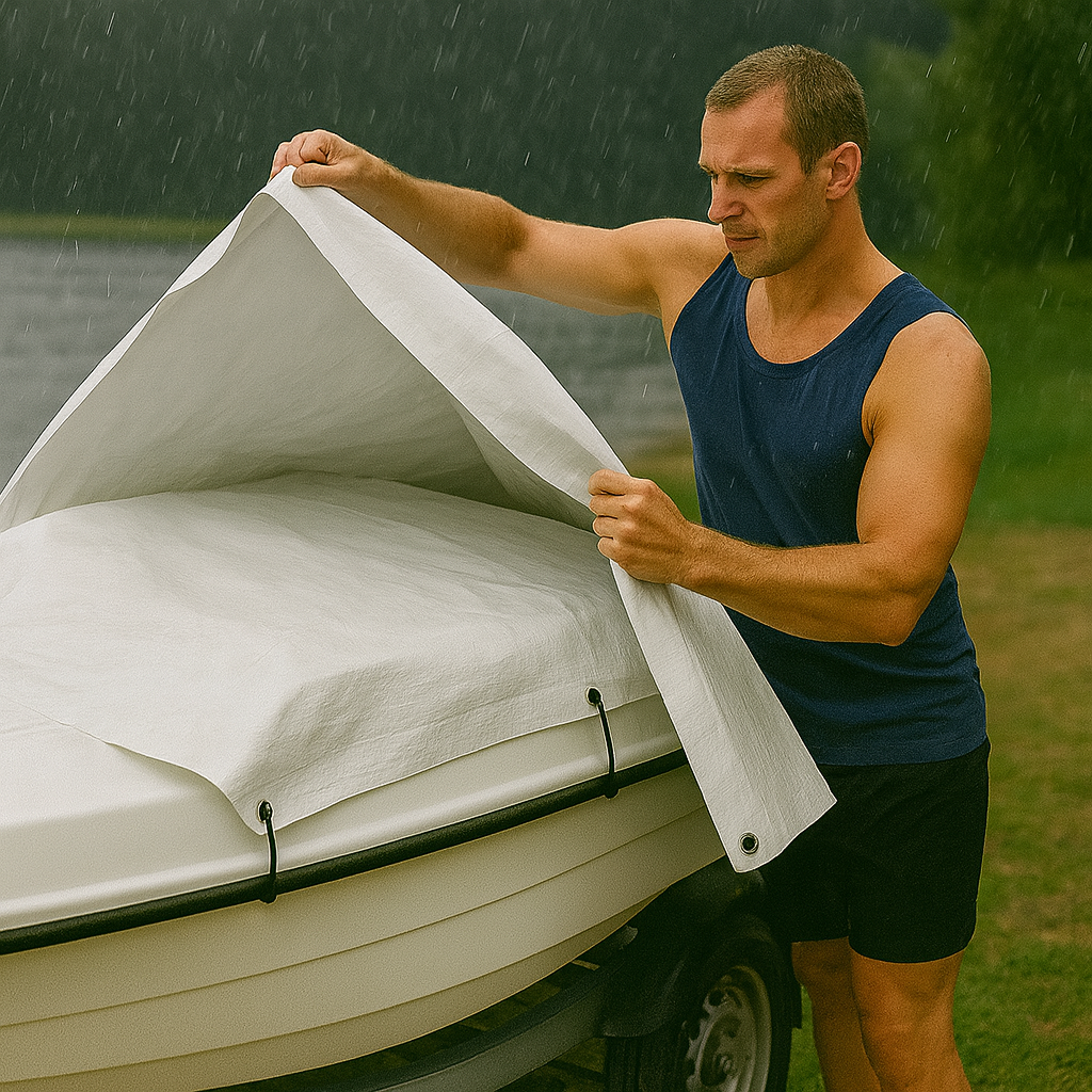 White Polyethylene Tarpaulin 105gsm – Waterproof Cover with UV & Tear Resistance for Outdoor Use