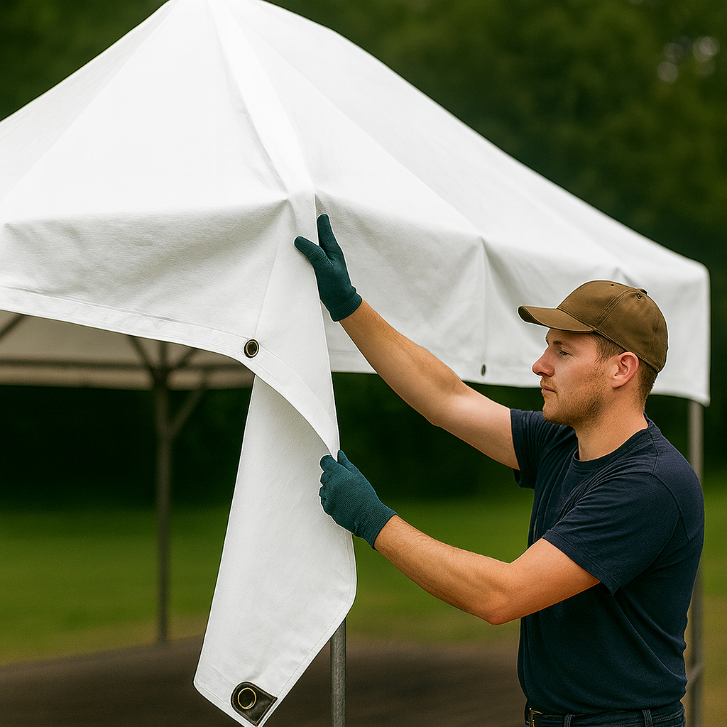White Polyethylene Tarpaulin 105gsm – Waterproof Cover with UV & Tear Resistance for Outdoor Use