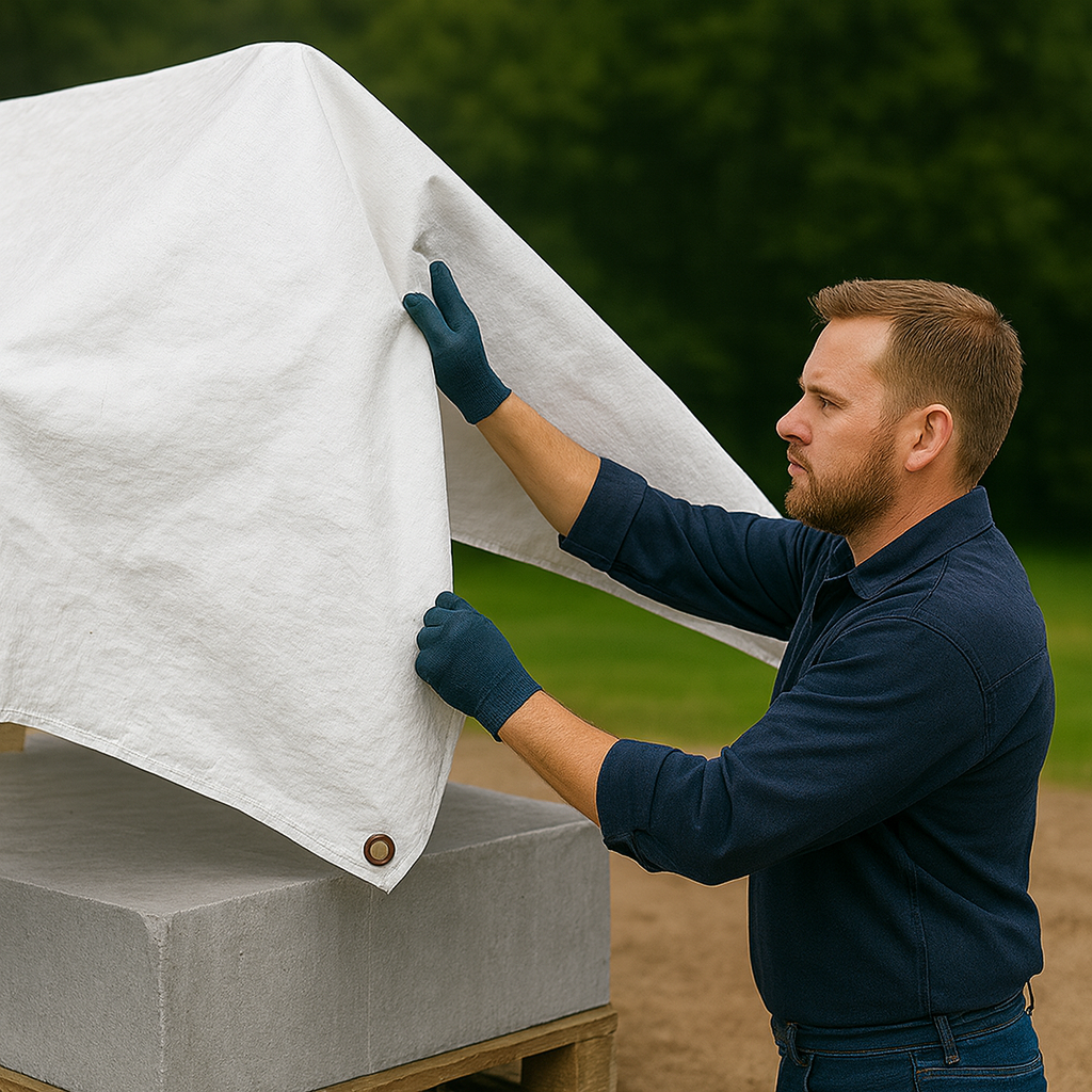 White Polyethylene Tarpaulin 105gsm – Waterproof Cover with UV & Tear Resistance for Outdoor Use
