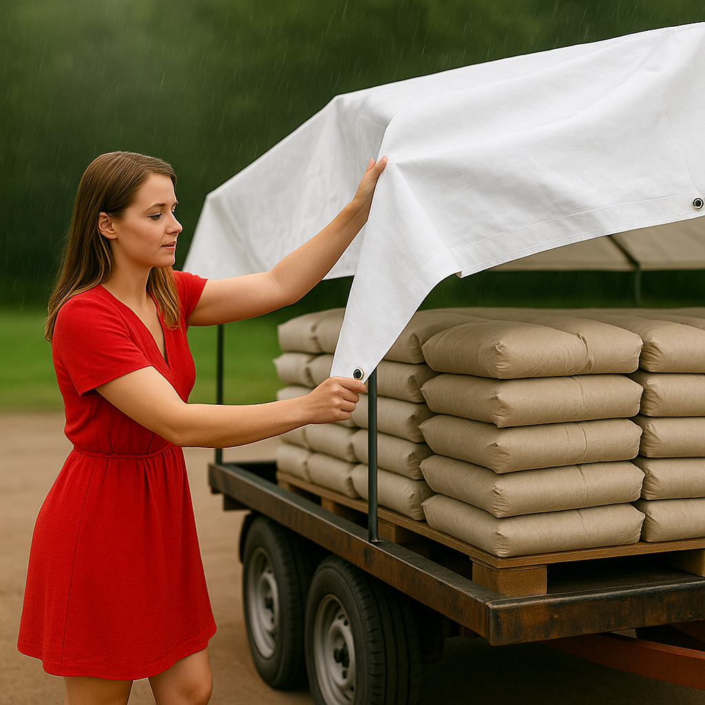 White Polyethylene Tarpaulin 105gsm – Waterproof Cover with UV & Tear Resistance for Outdoor Use