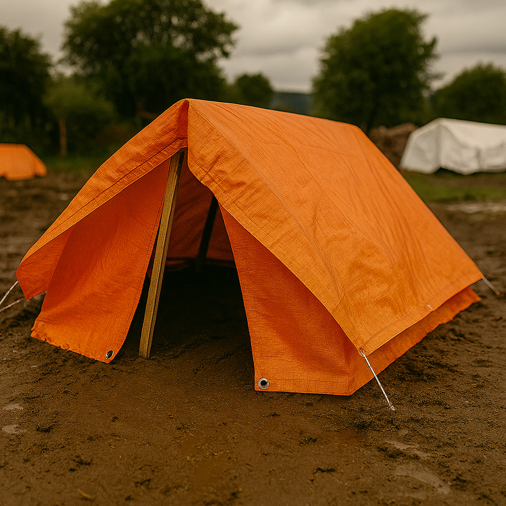 Orange Tarpaulin 90gsm – Heavy Duty, Waterproof Cover for Garden, Camping & DIY Protection