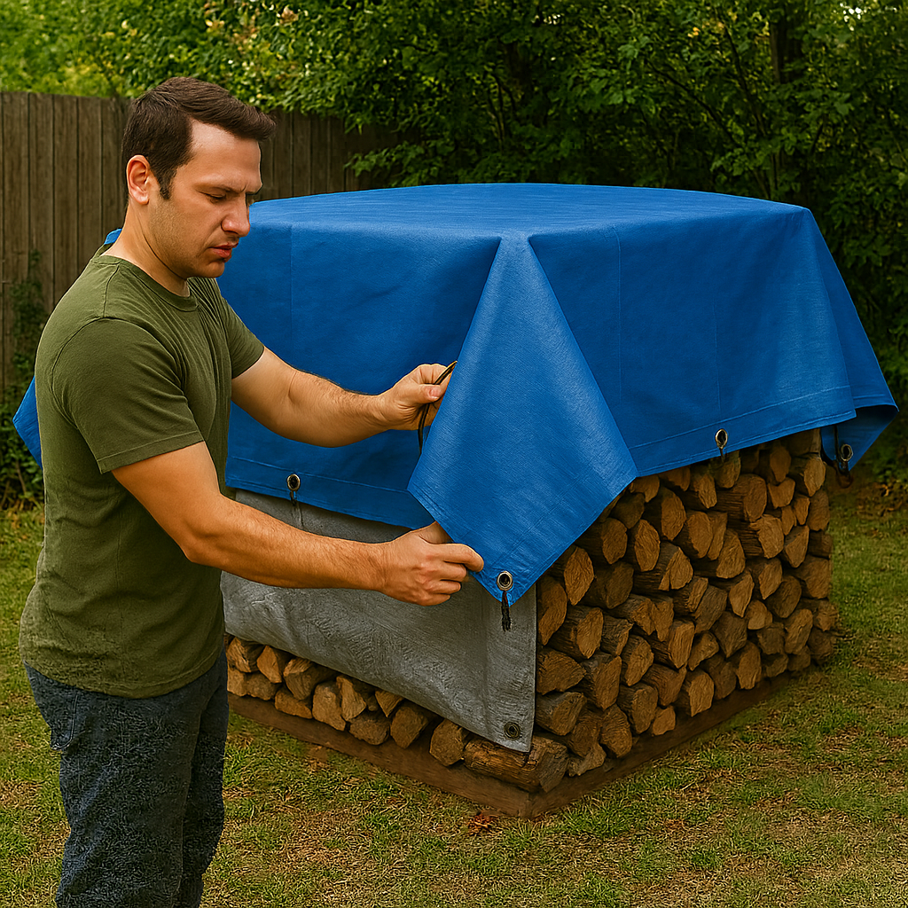 265GSM Heavy Duty Tarp – Blue Waterproof Polyethylene Cover for Industrial and Home Use