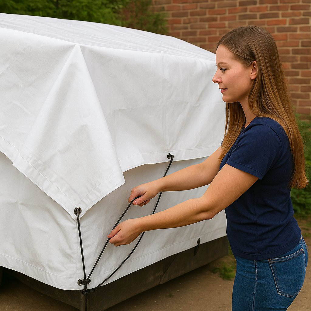 White 110gsm Waterproof Tarpaulin – Tear Resistant, UV-Proof All-Weather Cover