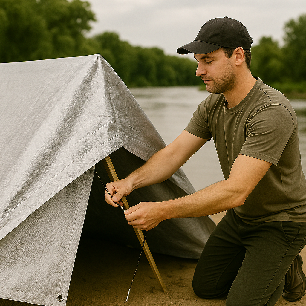 140gsm Silver Waterproof Tarpaulin – Durable Outdoor Cover for Roofs, Gardens & Equipment Protection