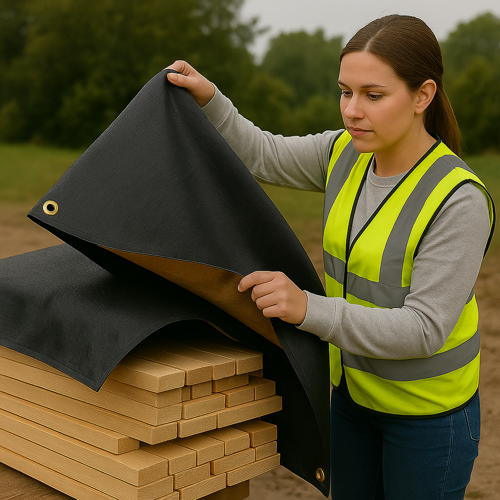 Black and Gold Heavy Duty Tarpaulin 270GSM – Waterproof PE Sheet for Camping, DIY & Outdoor Protection
