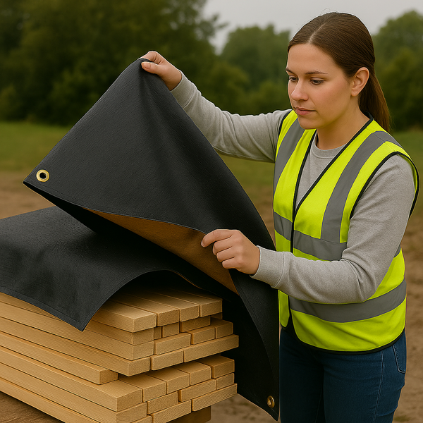 Black and Gold Heavy Duty Tarpaulin 270GSM – Waterproof PE Sheet for Camping, DIY & Outdoor Protection