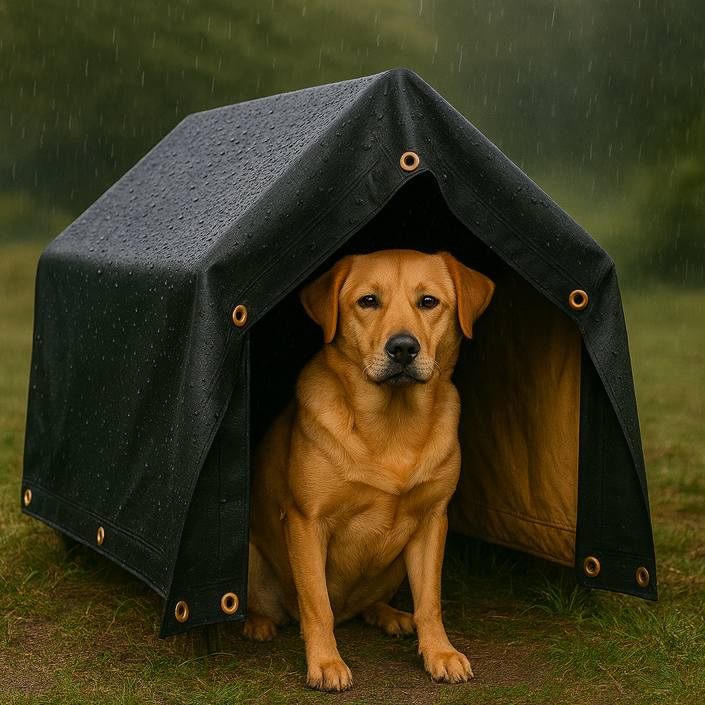 Black and Gold Heavy Duty Tarpaulin 270GSM – Waterproof PE Sheet for Camping, DIY & Outdoor Protection