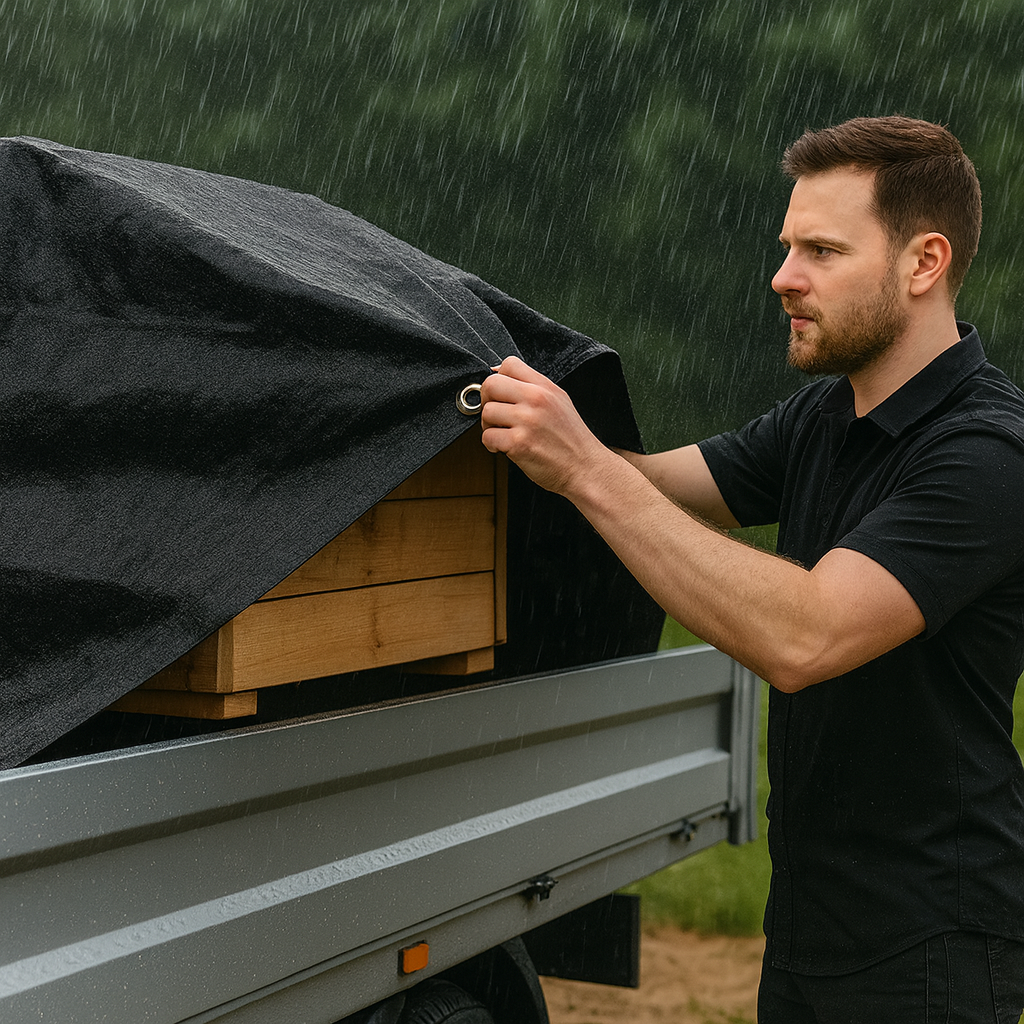 200gsm Black Polyethylene Tarpaulin – UV Blocking Cover for Industrial Storage, Outdoor Equipment & Construction