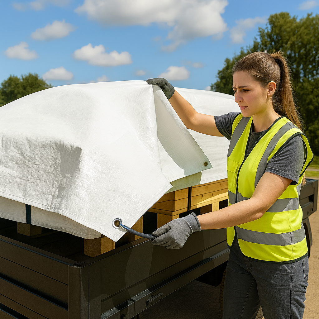 200gsm White Polyethylene Tarpaulin – Light Permitting Cover for Market Stalls, Work Zones & Outdoor Shelters