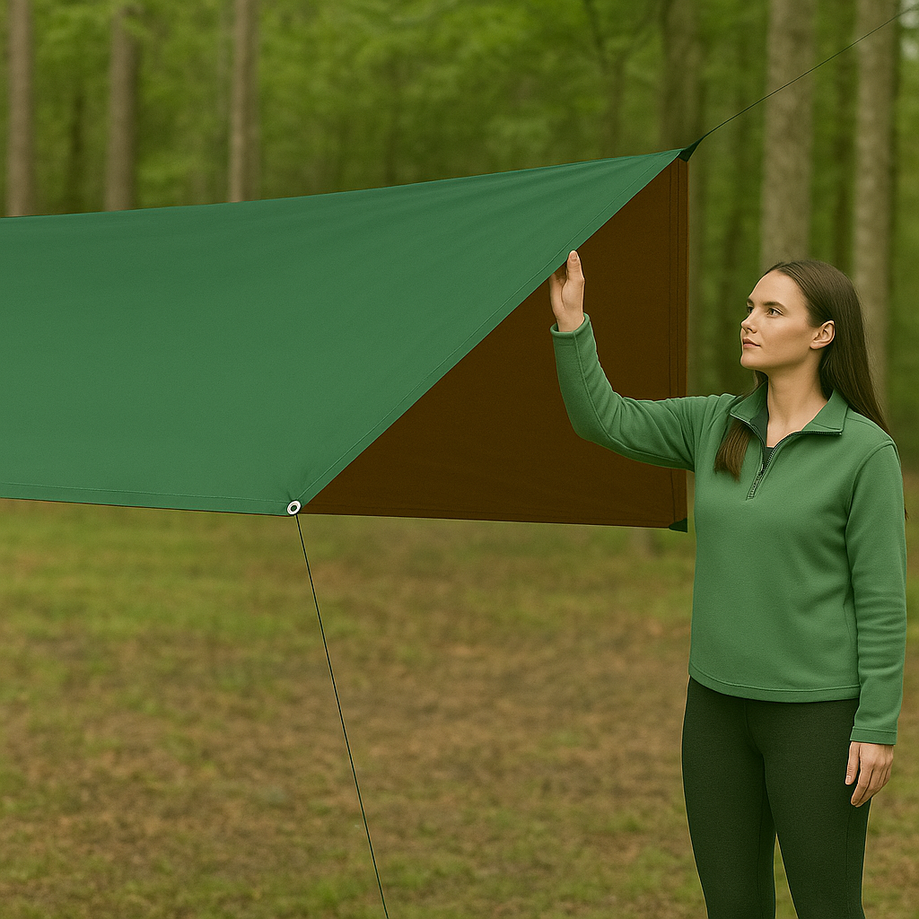 250gsm Green/Brown Waterproof Tarpaulin – Heavy Duty Outdoor Sheet for Gardens, Construction & Storage