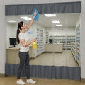 Clear PVC Outdoor Curtain with Grey Borders – 0.6mm Thick Windproof and Waterproof Curtain for Patios