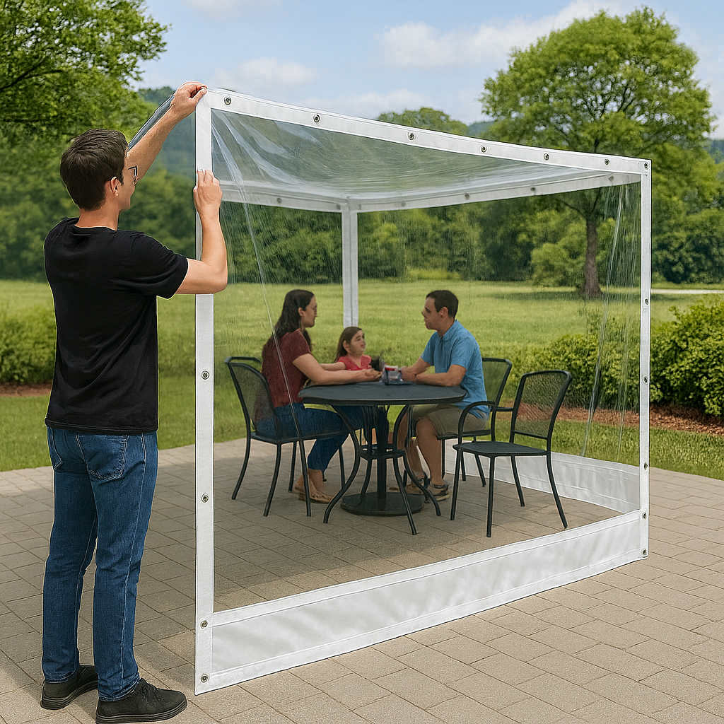 Transparent Clear PVC Tarpaulin 310gsm – Waterproof and UV-Resistant Cover for Outdoor Protection