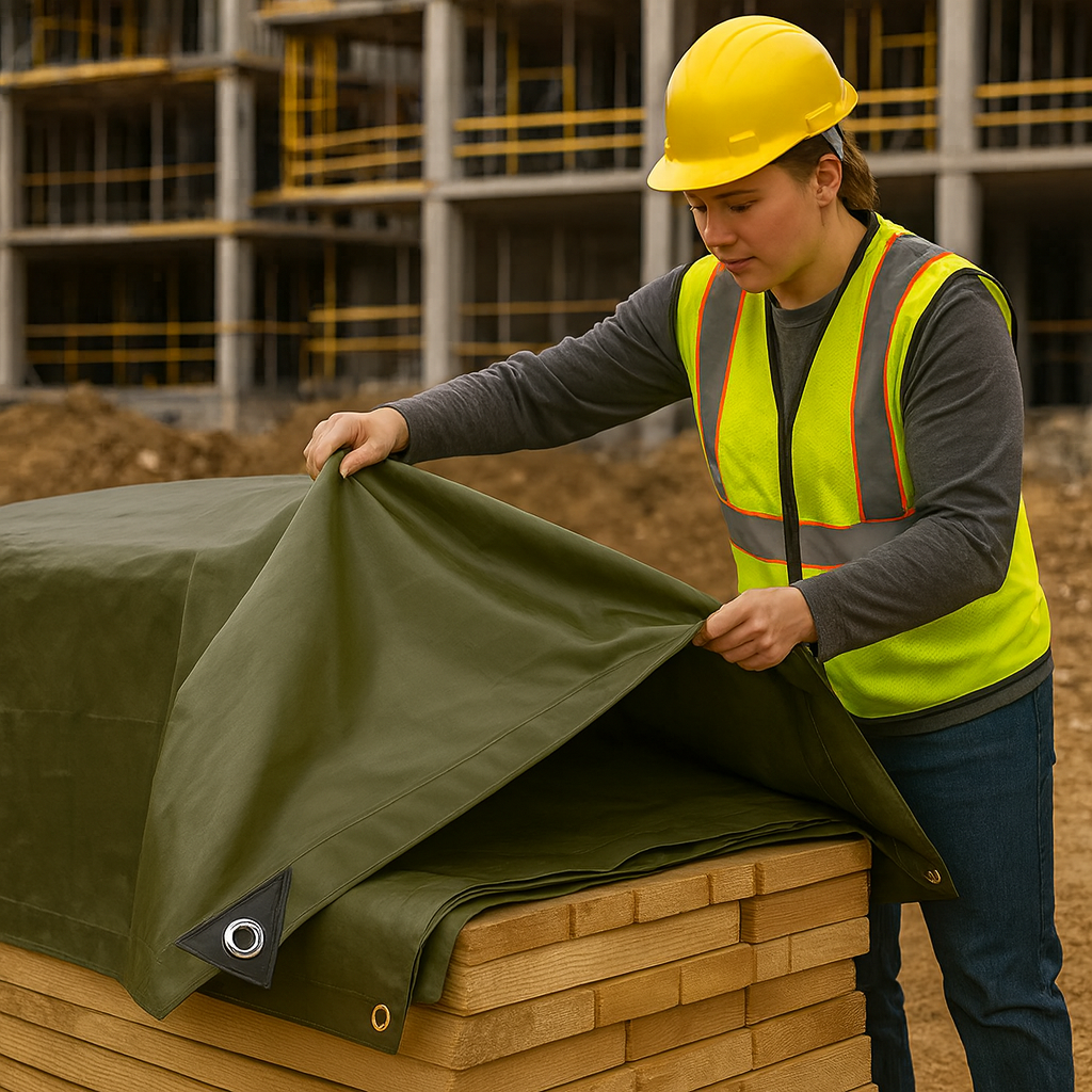 560GSM PVC Tarpaulin – Heavyweight Waterproof Cover for Industrial, Outdoor & Machinery Protection