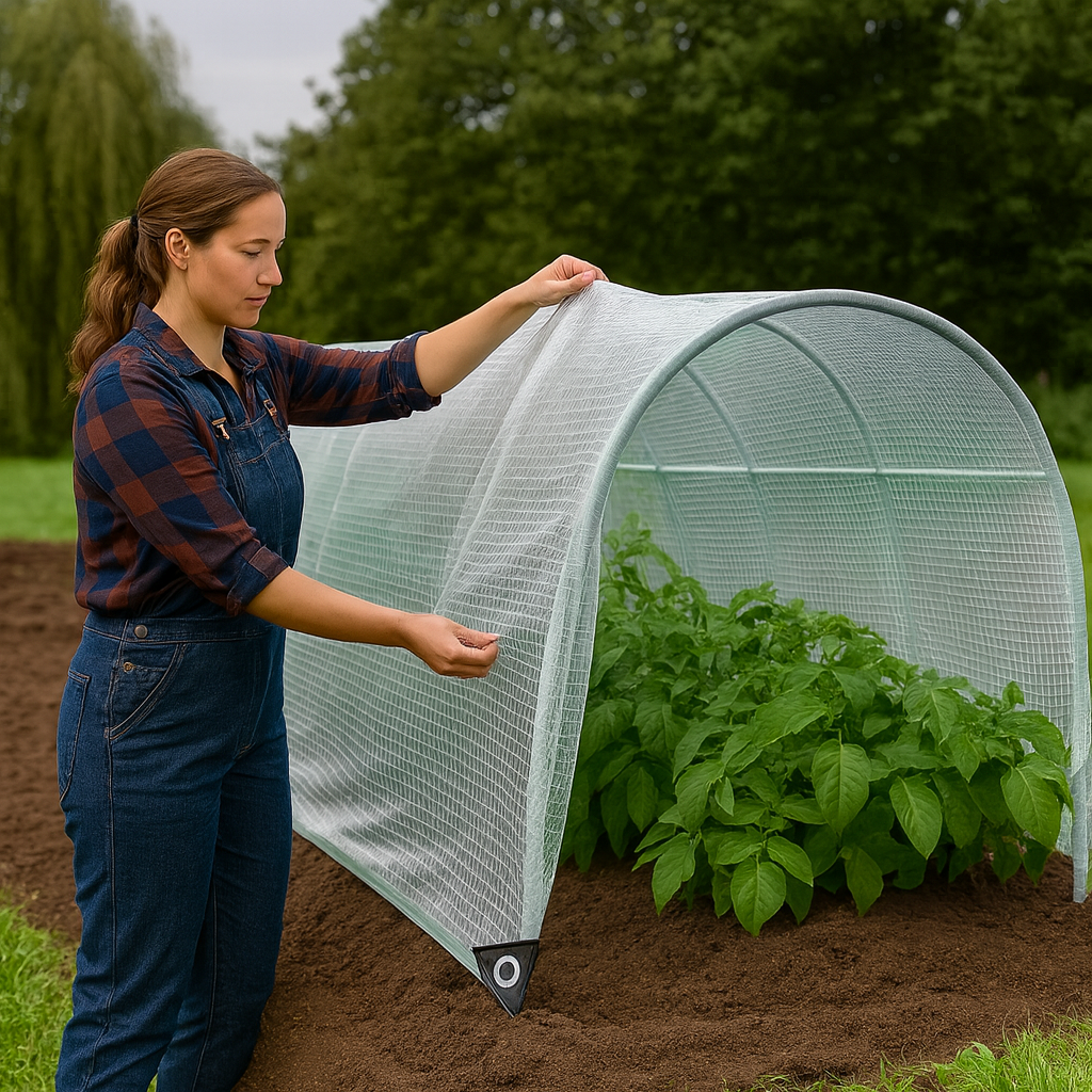 100gsm Transparent Tarpaulin Cover with Eyelets, Waterproof Clear Sheet for Greenhouse, Garden Furniture and Worksite Use