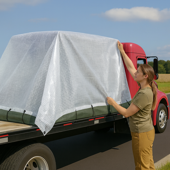 170gsm Mono Tarpaulin Cover with Reinforced Eyelets and 3x3 Grid Core for Outdoor, Garden and Roofing Use