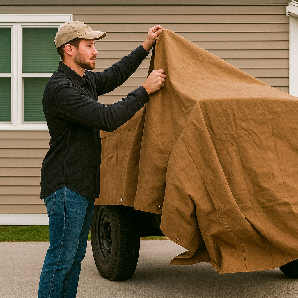 Natural Cotton Canvas Tarpaulin 18oz – Heavy Duty, Water-Resistant Cover for Industrial & Outdoor Use