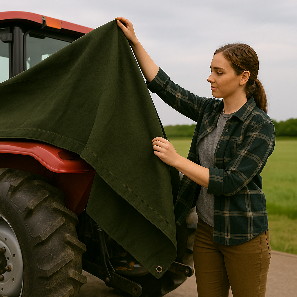 Military Green Heavy Duty Canvas Tarpaulin 21oz – Breathable, Water-Resistant Cover