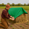 Green 14oz Cotton Canvas Tarpaulin – Breathable Heavy-Duty Cover for Machinery, Transport and Outdoor Use