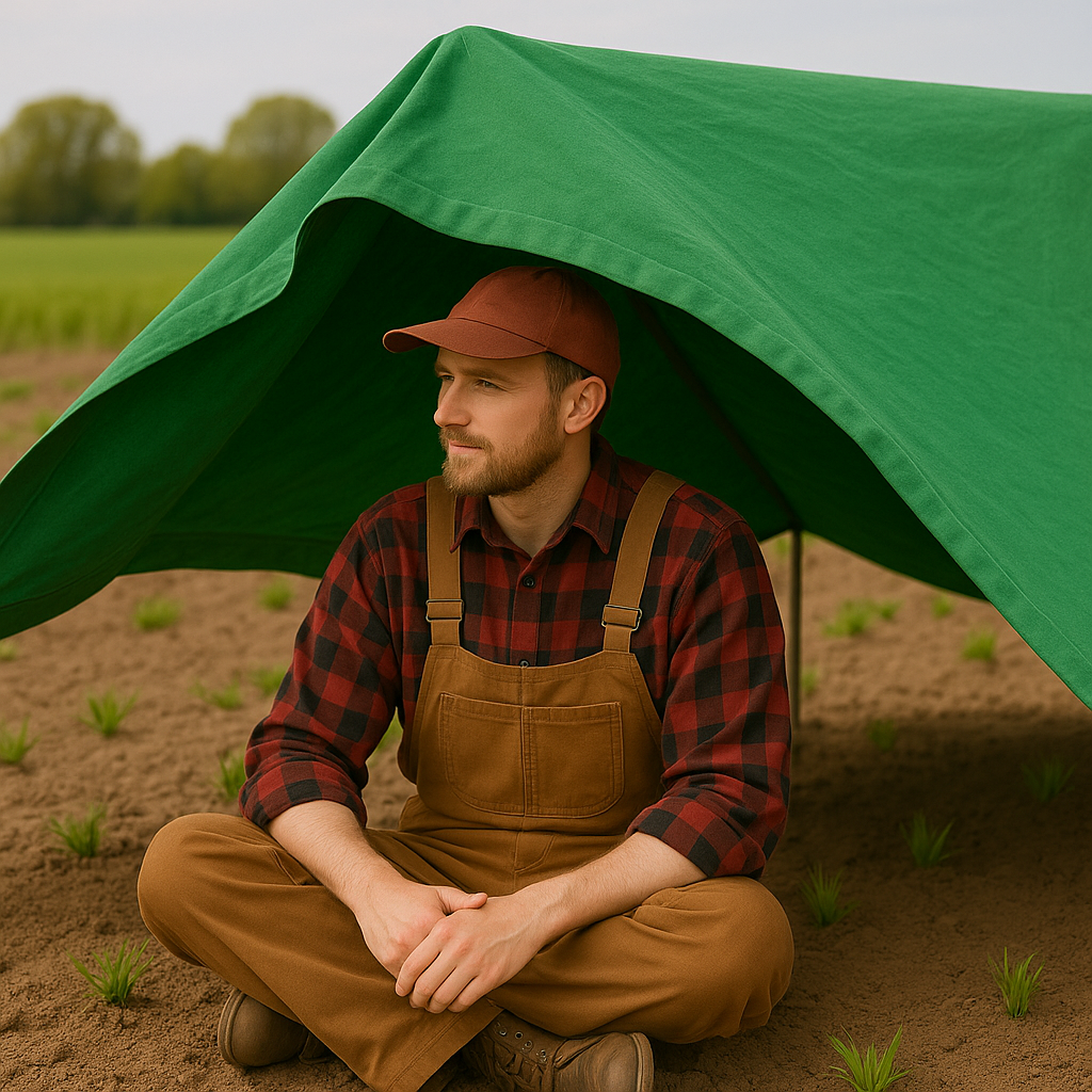 Green 14oz Cotton Canvas Tarpaulin – Breathable Heavy-Duty Cover for Machinery, Transport and Outdoor Use