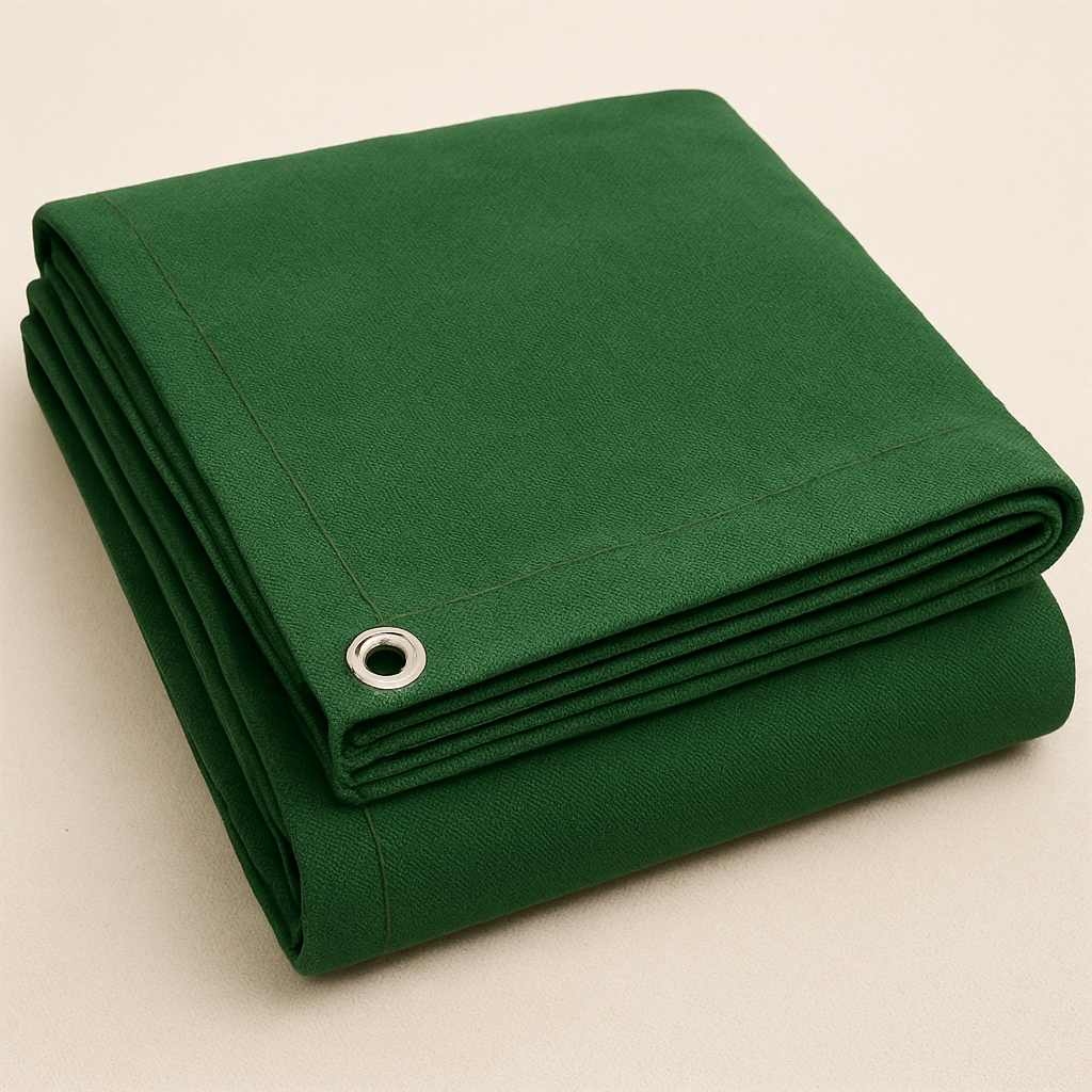 Green 14oz Cotton Canvas Tarpaulin – Breathable Heavy-Duty Cover for Machinery, Transport and Outdoor Use