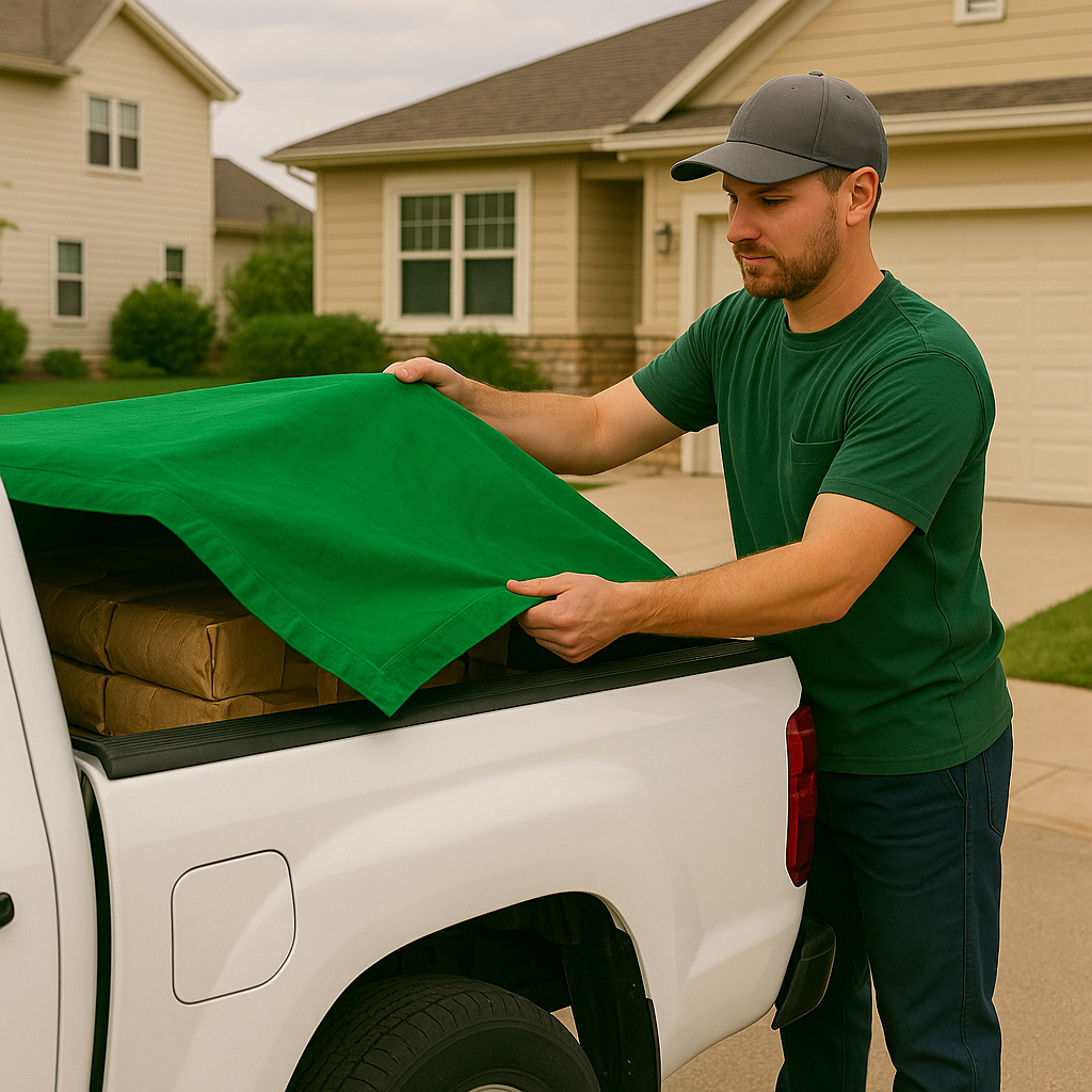 Green 14oz Cotton Canvas Tarpaulin – Breathable Heavy-Duty Cover for Machinery, Transport and Outdoor Use