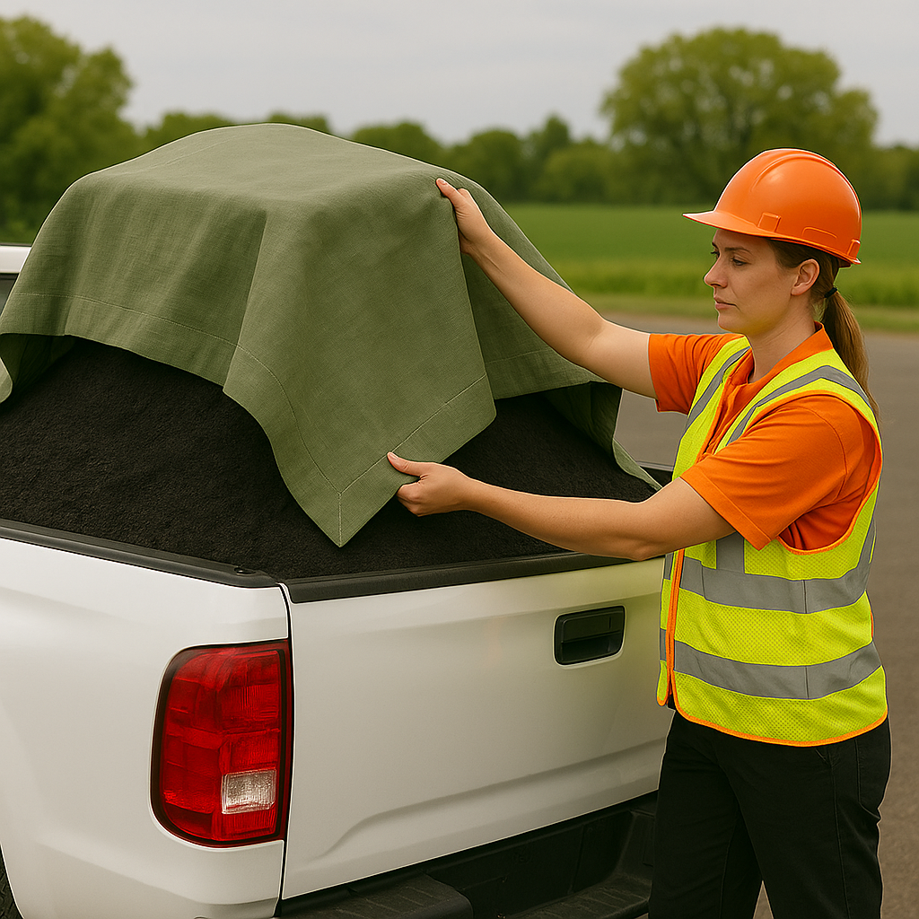 Double Stitched Jute Tarmac Cover – Heat Retaining Ground Sheet with Eyelets for Construction and Industrial Use