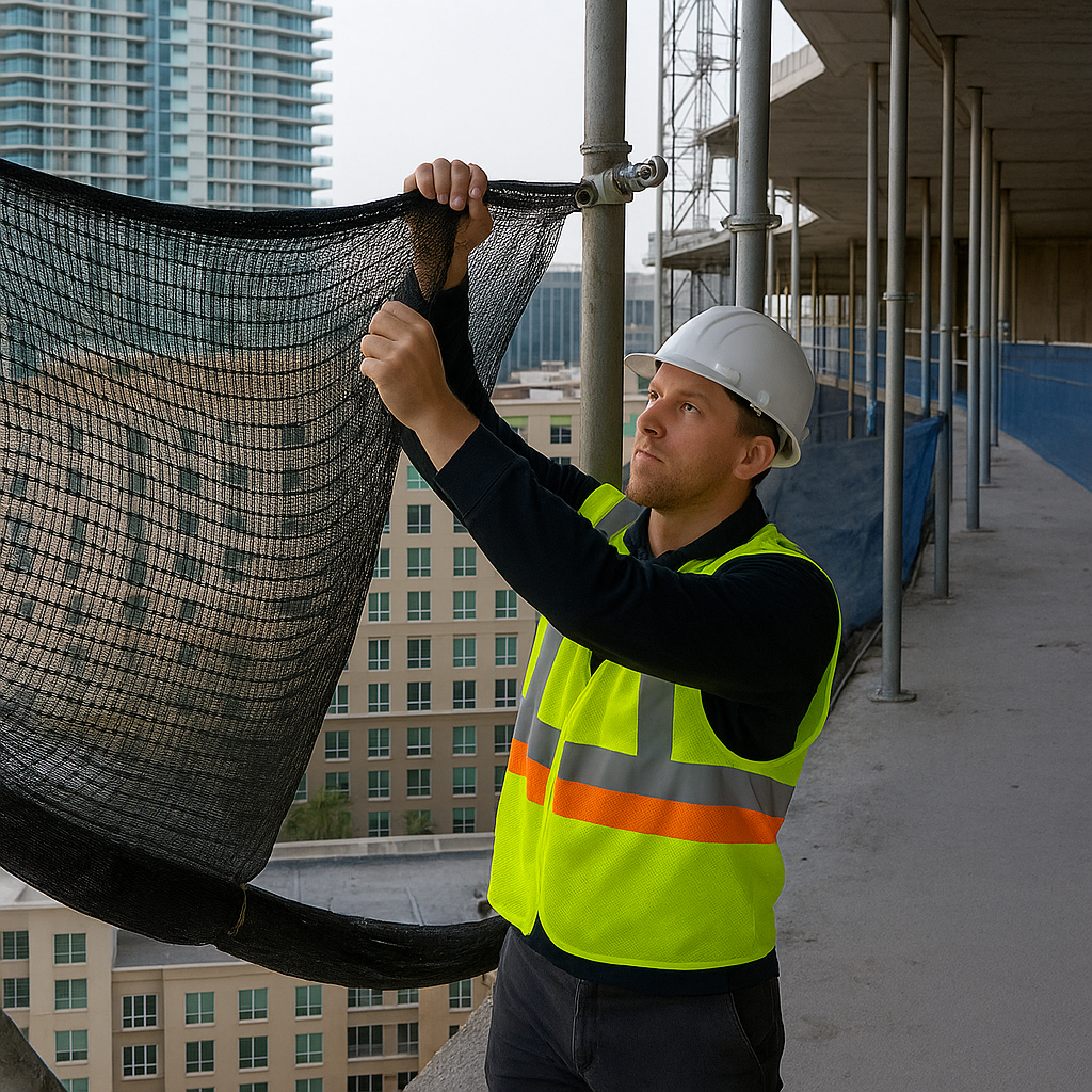 Durable 50GSM Debris Netting for Scaffolding and Construction Safety Applications