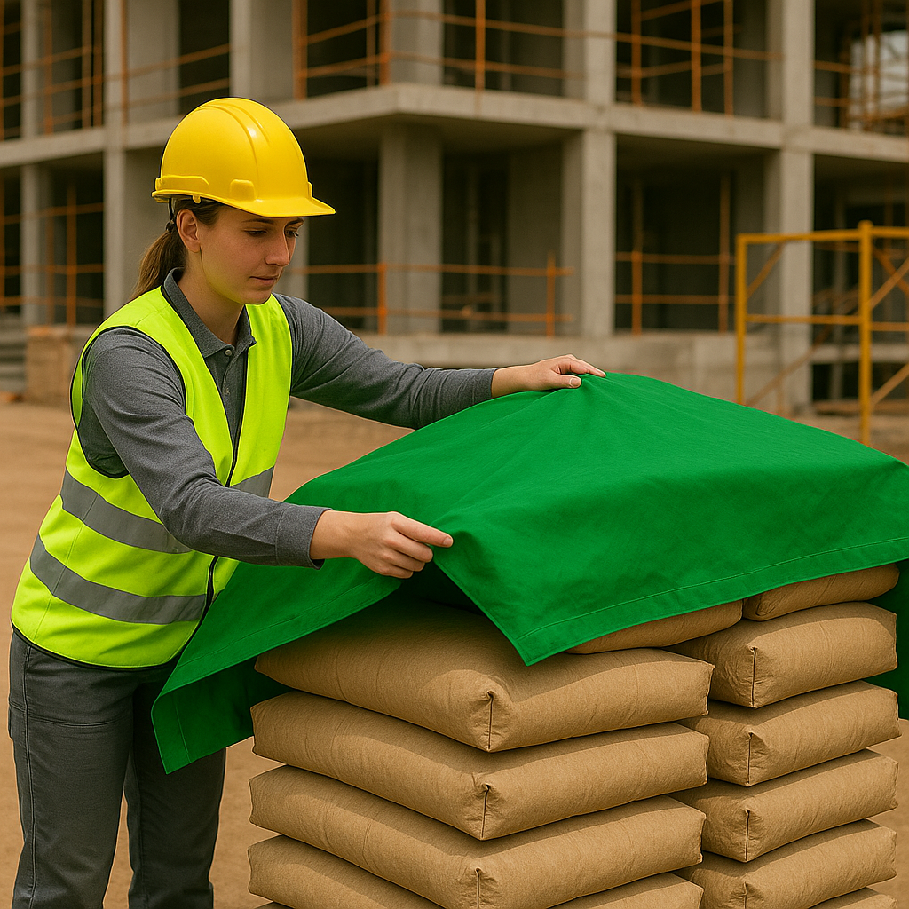 Green 14oz Cotton Canvas Tarpaulin – Breathable Heavy-Duty Cover for Machinery, Transport and Outdoor Use