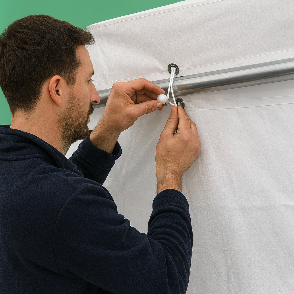 White Ball Bungees 30cm – Heavy Duty 25mm Fasteners for Tarpaulins, Camping & Industrial Use
