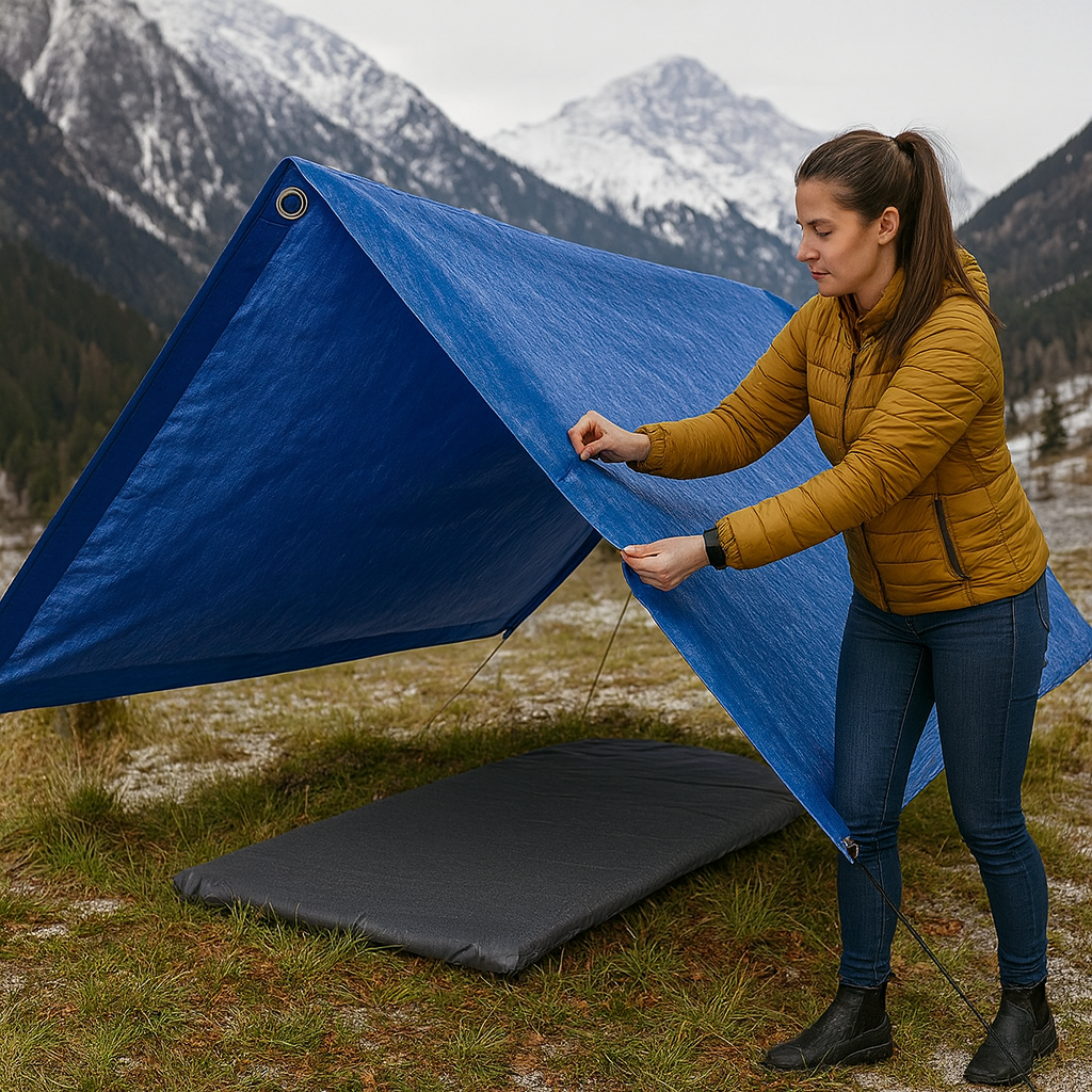 265GSM Heavy Duty Tarp – Blue Waterproof Polyethylene Cover for Industrial and Home Use