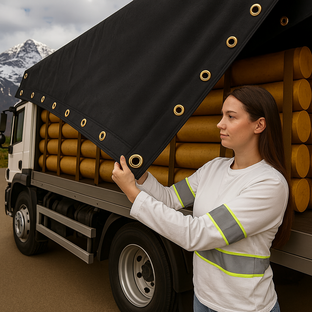 Black and Gold Heavy Duty Tarpaulin 270GSM – Waterproof PE Sheet for Camping, DIY & Outdoor Protection