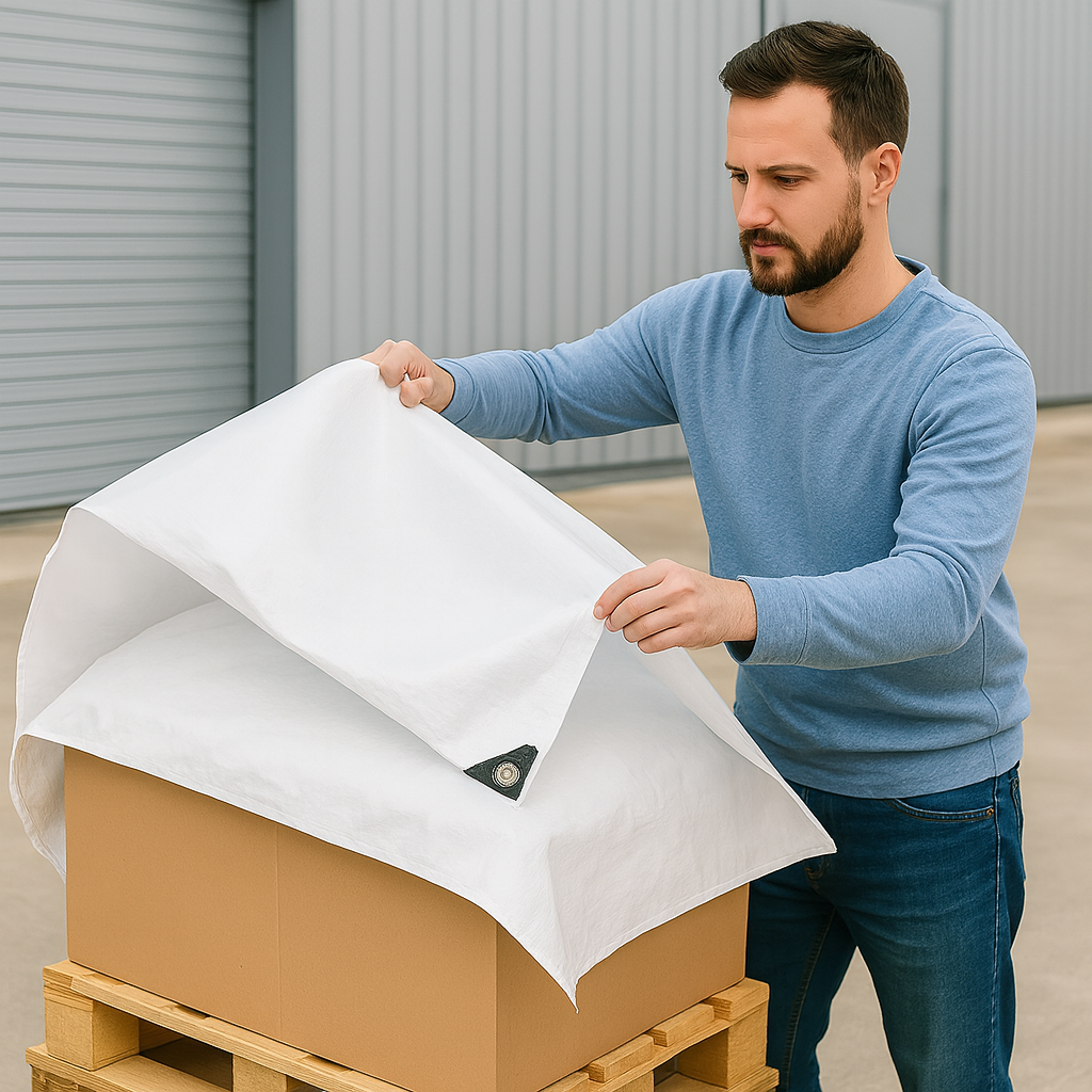 200gsm White Polyethylene Tarpaulin – Light Permitting Cover for Market Stalls, Work Zones & Outdoor Shelters