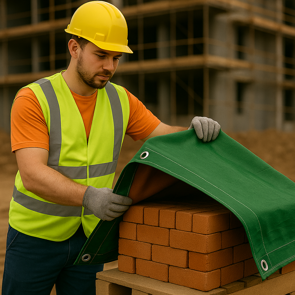 250gsm Green/Brown Waterproof Tarpaulin – Heavy Duty Outdoor Sheet for Gardens, Construction & Storage