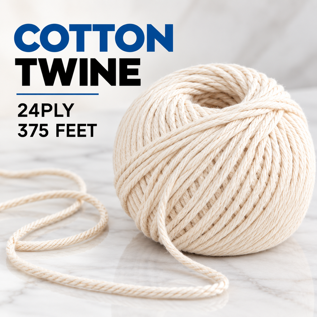 Natural Cotton Butcher Twine for Kitchen, Crafts and Packaging