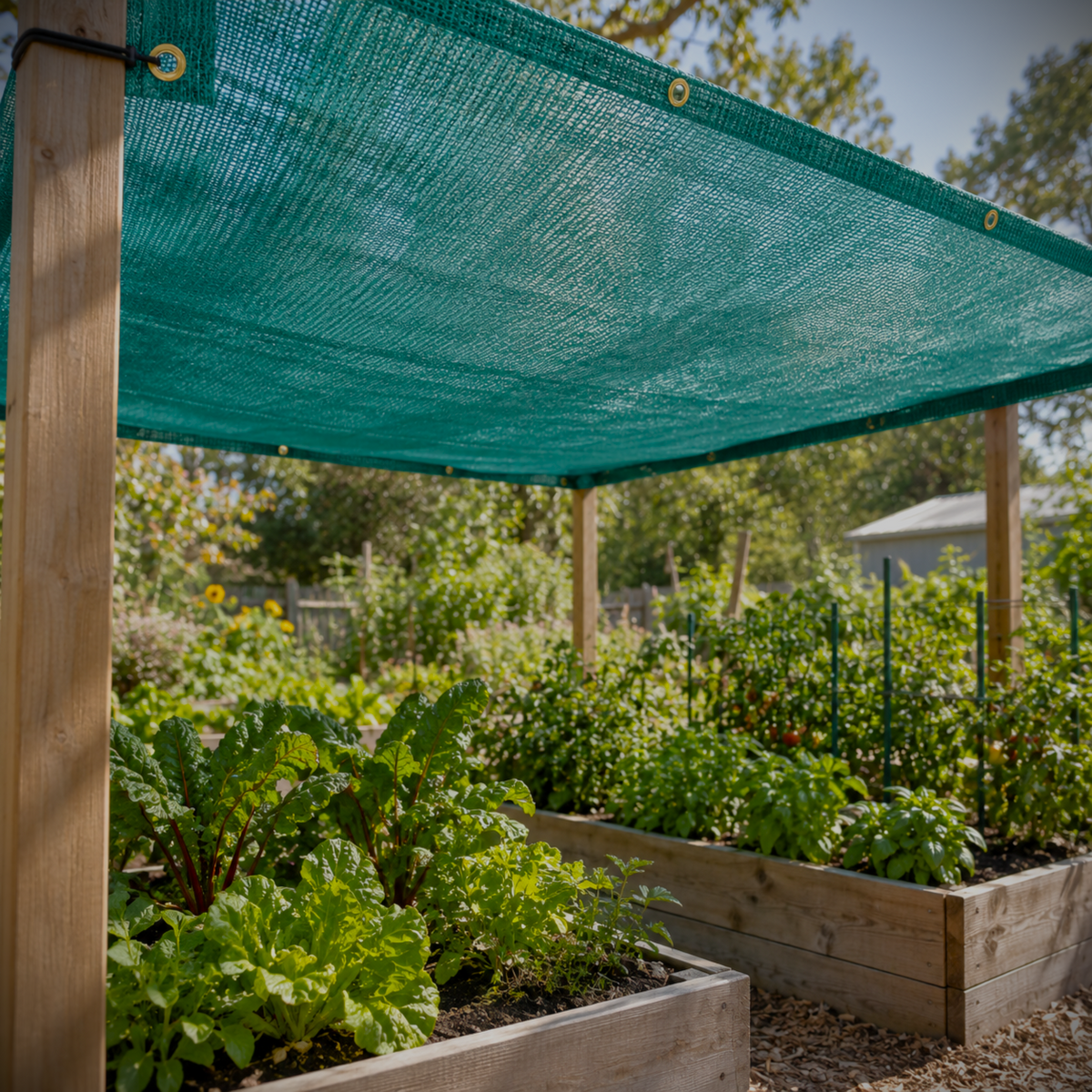 Green Mesh Tarp for Trucks, Shade and Outdoor Use