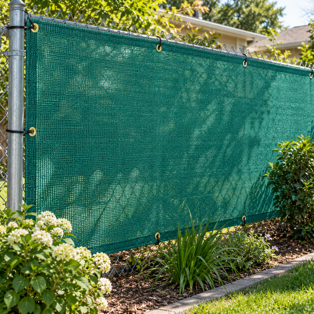 Green Mesh Tarp for Trucks, Shade and Outdoor Use