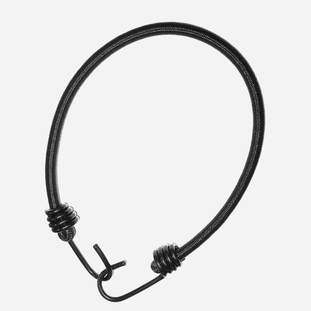 Black 8mm Bungee Cord with Dual Metal Hooks – UV Resistant Shock Cord for Tarps & Outdoor Securing