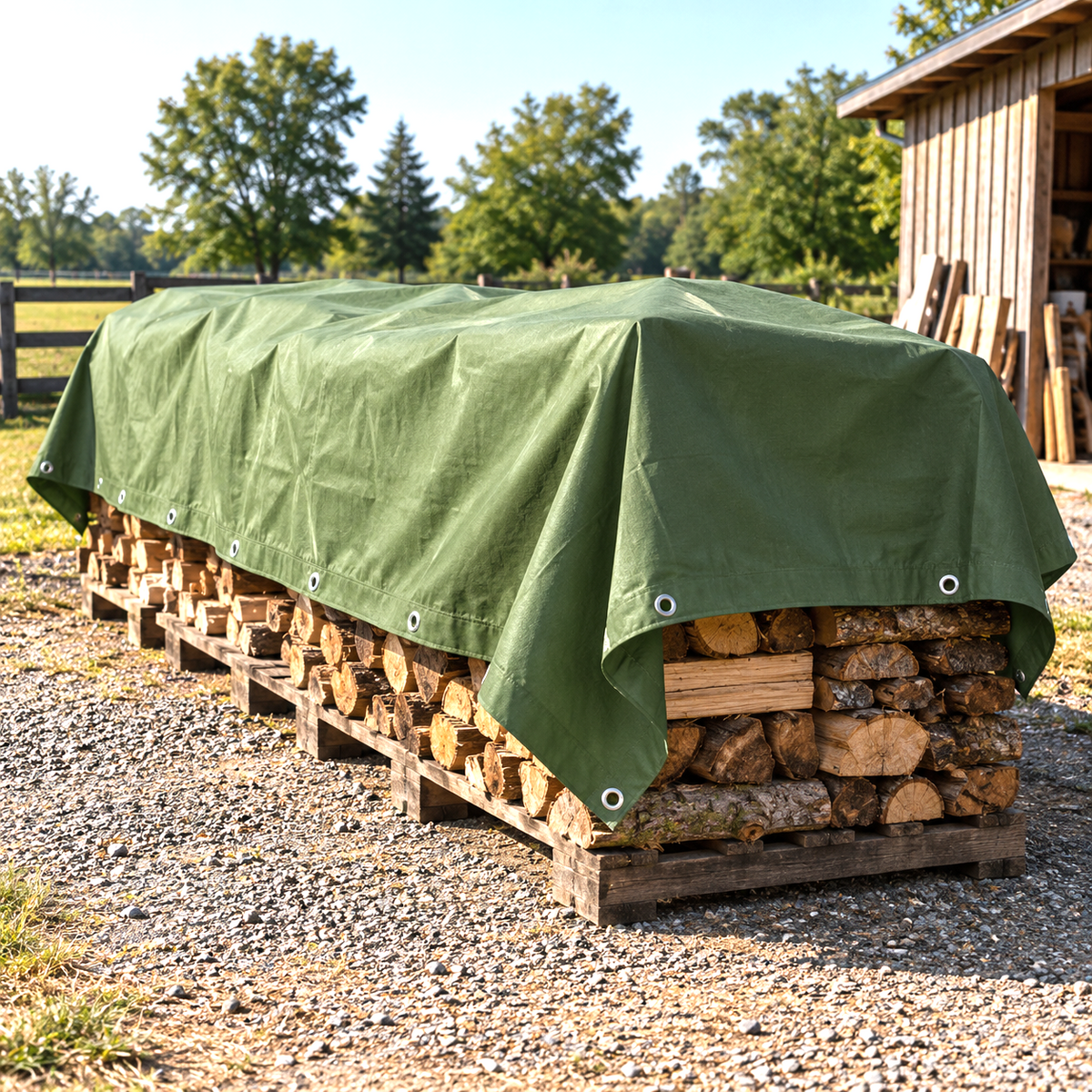 10oz Green Heavy Duty Canvas Tarp for Outdoor Use
