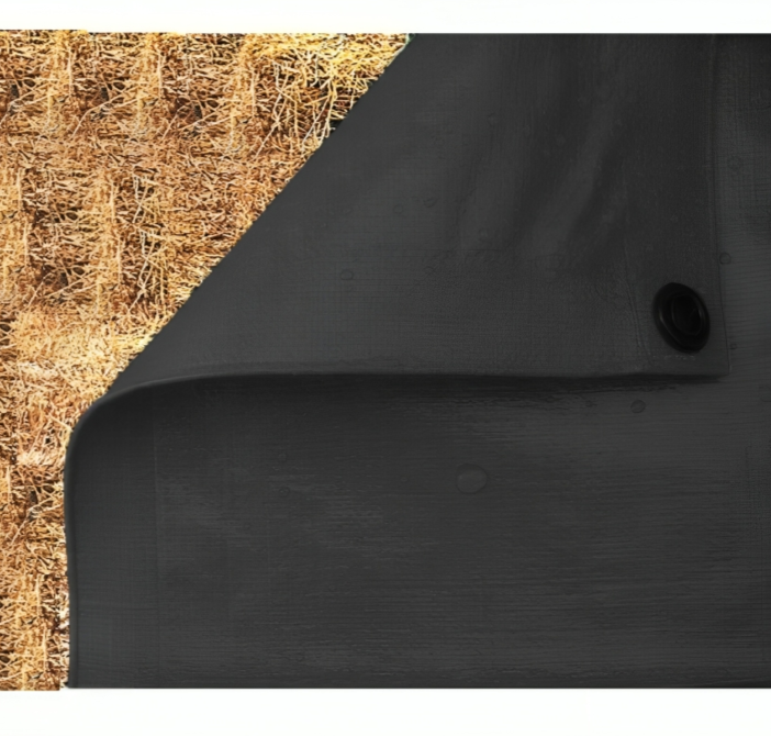 200gsm Black Polyethylene Tarpaulin – UV Blocking Cover for Industrial Storage, Outdoor Equipment & Construction