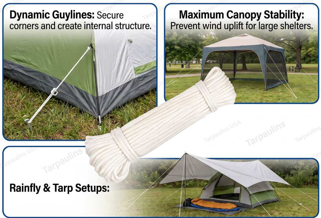Reflective Nylon Tent Line Rope for Camping and Outdoor Use